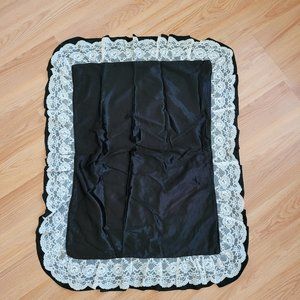 Vintage Black Pillow Case w/ White Raffles